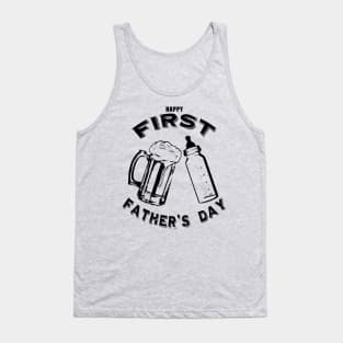 Dad's First Father's Day Beer and Bottle Tank Top